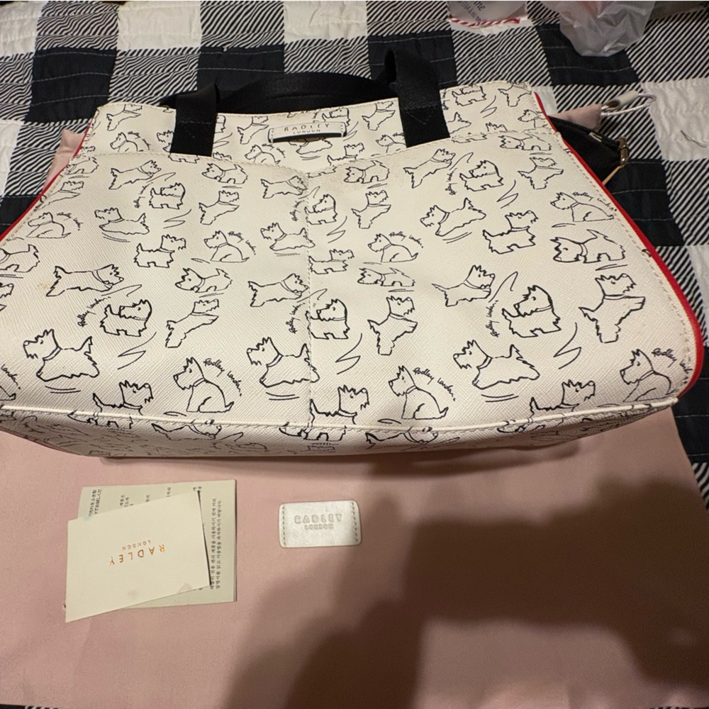 RADLEY LONDON Cream and Black Dog Print Tote Bag